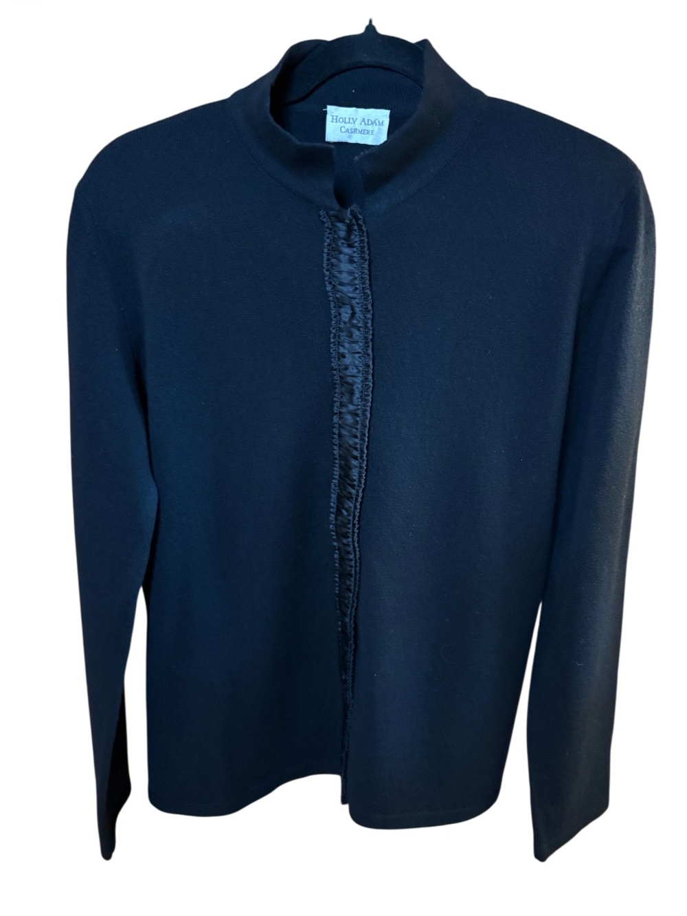 Holly Adam Wool/Silk/Cashmere Black Cardigan